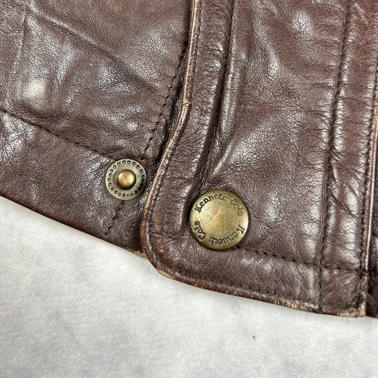 Kenneth Cole Lederjacke / Mantel (XL)